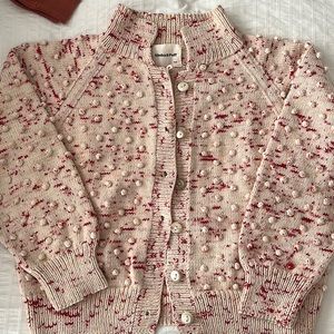 Misha & Puff Popcorn Polo Cardigan - Poppy Confetti - Small - Cotton